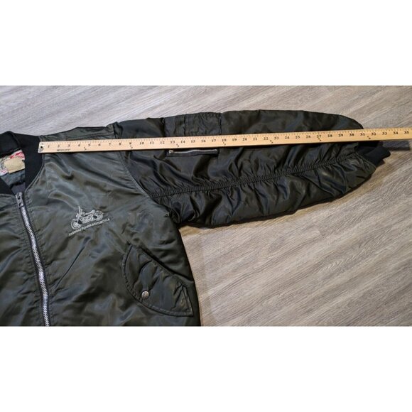 Vintage Indian Motorcycles Satin Bomber Jacket Men's XXL Full Zip Logo Script - Picture 15 of 15